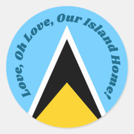 ウアーアイランドホーム | St Lucia国旗と国歌フレーズ ラウンドシール
