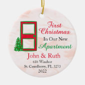 ウアーファーストパーソナライズされたアパートメントクリスマス セラミックオーナメント (正面)
