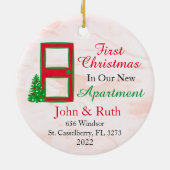 ウアーファーストパーソナライズされたアパートメントクリスマス セラミックオーナメント (裏面)