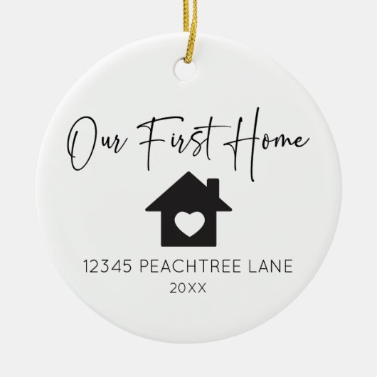 ウアーファーストホーム引っ越し祝いパーティーニューハウス1stホーム セラミックオーナメント (正面)