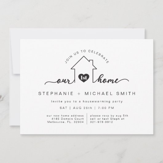 ウアーファーストホーム引っ越し祝いパーティーパーティの招待状 招待状 (正面)
