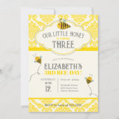 ウアーリトルハニービー誕生日招待状 招待状 (正面)