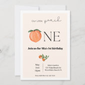 ウアーリトルピーチ1st誕生日招待状 招待状 (正面)