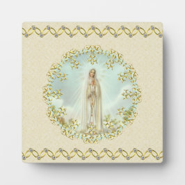 ウアーレディオブファティマ金ゴールドリースダイヤモンドチェーン フォトプラーク