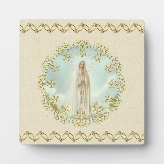 ウアーレディオブファティマ金ゴールドリースダイヤモンドチェーン フォトプラーク (正面)