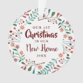 ウア初めてのクリスマスズニューホームホリデイフローラ オーナメント (正面)