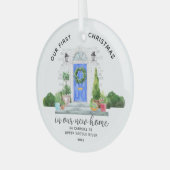 ウア初めてのクリスマスニューハウス ガラスオーナメント (正面左)