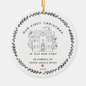 ウア初めてのクリスマスニューハウス セラミックオーナメント (正面)