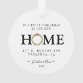 ウア初めてのクリスマスニューホームハウスリースカスタム オーナメント (裏面)