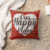 ウア魅力的ハッピープレイス引用文ハート装飾用クッション クッション (ブランケット)