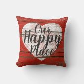 ウア魅力的ハッピープレイス引用文ハート装飾用クッション クッション (正面)