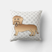 ウィアテンのワイヤーの髪のダシュント漫画の犬と手 クッション (裏面)