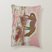 ウィイルドデューン馬の放牧ピンク茶色のアクセント枕 アクセントクッション (裏面(縦))