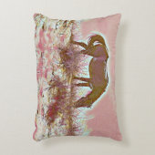 ウィイルドデューン馬の放牧ピンク茶色のアクセント枕 アクセントクッション (正面(垂直))