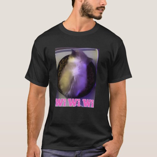 ウィウィウィ 猫 ミーム Tシャツ (正面)