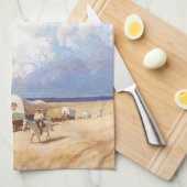 ウィエスの西部開拓時代の絵画「幌馬車」 キッチンタオル (四つ折り)