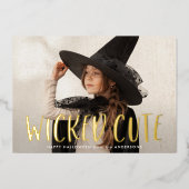 ウィキッドでキュートなハロウィンの写真 箔シーズンカード (正面)