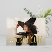 ウィキッドでキュートなハロウィンの写真 箔シーズンカード (立ち正面)