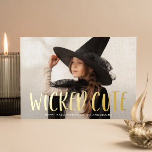 ウィキッドでキュートなハロウィンの写真 箔シーズンカード