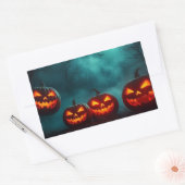 ウィキッドに美しいハロウィン - 幽霊のカボチャ 長方形シール (封筒)