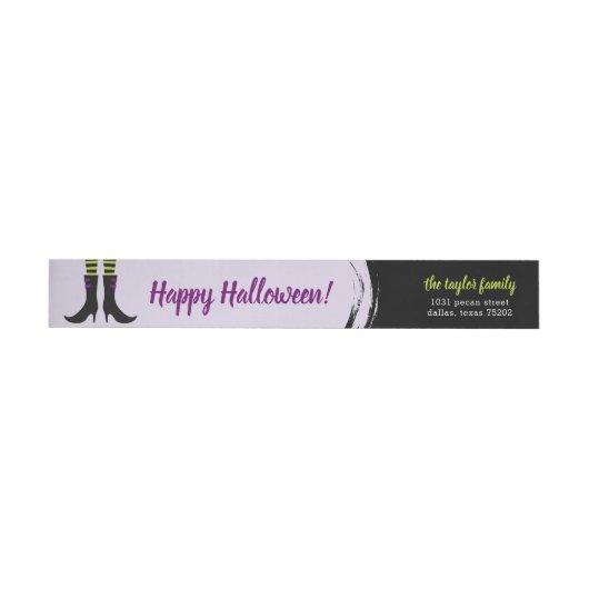 ウィキッドウィッチブーツのハロウィン住所ラベル ラップアラウンドラベル (単一)
