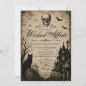 ウィキッド・アフェア・ハロウィンパーティー ヴィンテージ 招待状 (正面)