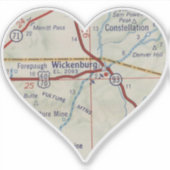 ウィクンバーグアリゾナのヴィンテージの地図 シール (正面)