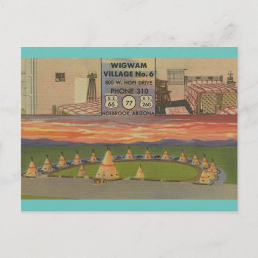ウィグワムビレッジモーテルルート66ホルブルック，アリゾナ ポストカード (正面)