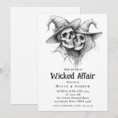 ウィケッド アフェア ハロウィン ヴィンテージ ゴシック スカル インビテ 招待状 (正面/裏面)
