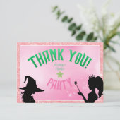 ウィケディリーおもしろいバースデーパーティーグリーンピンクグリンダ サンキューカード (スタンド正面)