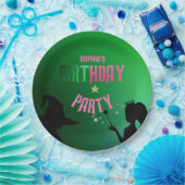 ウィケディリーおもしろいバースデーパーティーグリーンピンクグリンダ ペーパープレート (パーティー)