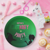ウィケディリーおもしろいバースデーパーティーグリーンピンクグリンダ ペーパープレート (パーティー)