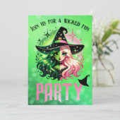 ウィケディリーおもしろいバースデーパーティーグリーンピンクグリンダ 案内状 (スタンド正面)