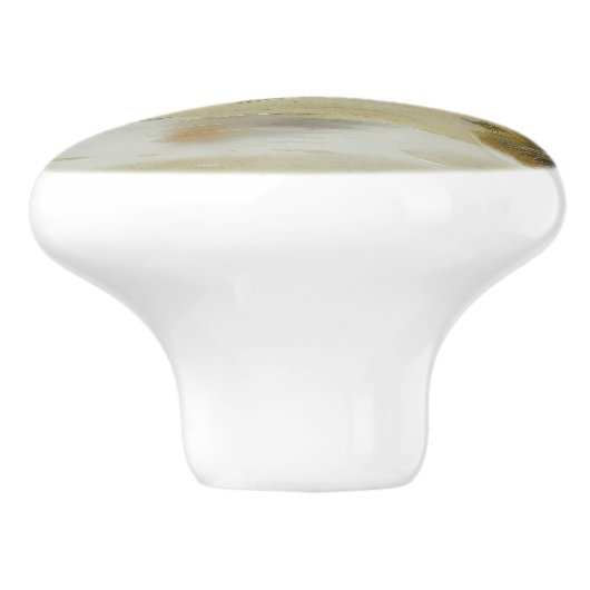 ウィゲオンとティール(緑がかった色)の水辺のアート セラミックノブ (側面)