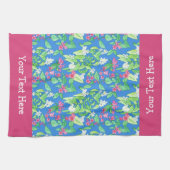 ウィゲラとフィラデルフィアの春が青く咲く キッチンタオル (横)