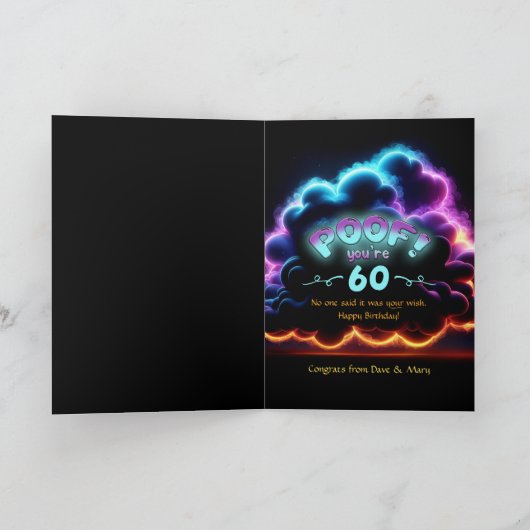 ウィザーおもしろいドフクロウが魔法誕生日ウィッシュ明るい カード (内部)