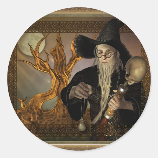 ウィザーズ魔法ファンタジーイラストレーションシール ラウンドシール (正面)