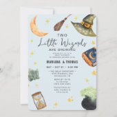 ウィザーズ・ブルーイング・ツイン・ボーイズ・ハロウィーン・ベビーシャワー 招待状 (正面)