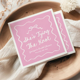 ウィザーディカルなリボンのブライダルシャワー She's Tying The Knot スタンダードカクテルナプキン