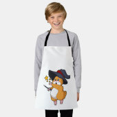 ウィザードとしてのハムスターと魔法杖 エプロン (着用した状態)