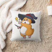 ウィザードとしてのハムスターと魔法杖 クッション (ブランケット)