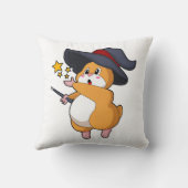 ウィザードとしてのハムスターと魔法杖 クッション (裏面)