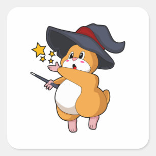 ウィザードとしてのハムスターと魔法杖 スクエアシール