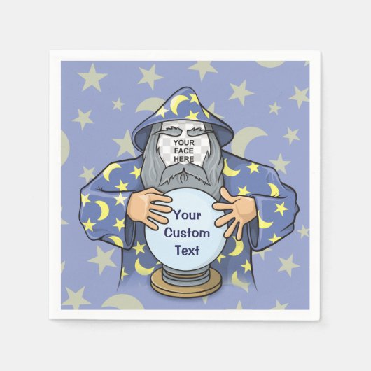 ウィザードと顔 スタンダードカクテルナプキン (正面)