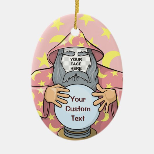 ウィザードと顔 セラミックオーナメント (正面)