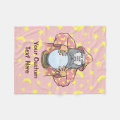 ウィザードと顔 フリースブランケット (正面(横))