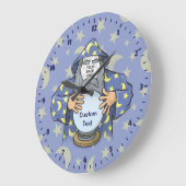 ウィザードと顔 ラージ壁時計 (傾斜)
