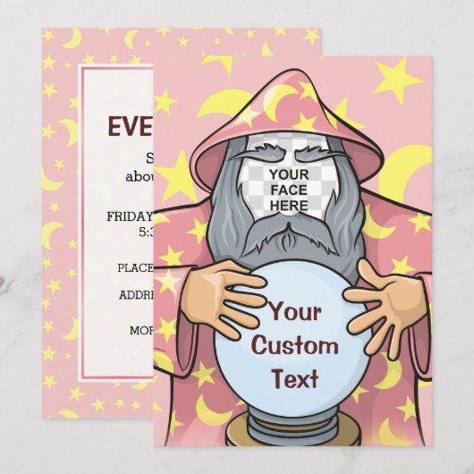 ウィザードと顔 招待状 (正面/裏面)