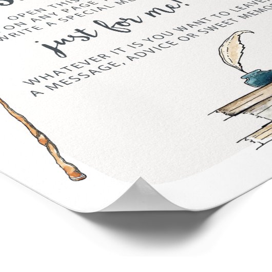 ウィザードのゲストブックのメモリブックの署名 ポスター (角)