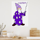 ウィザードのポスタープリント-ファンタジー – 紫 – 子供 ポスター (キッチン)